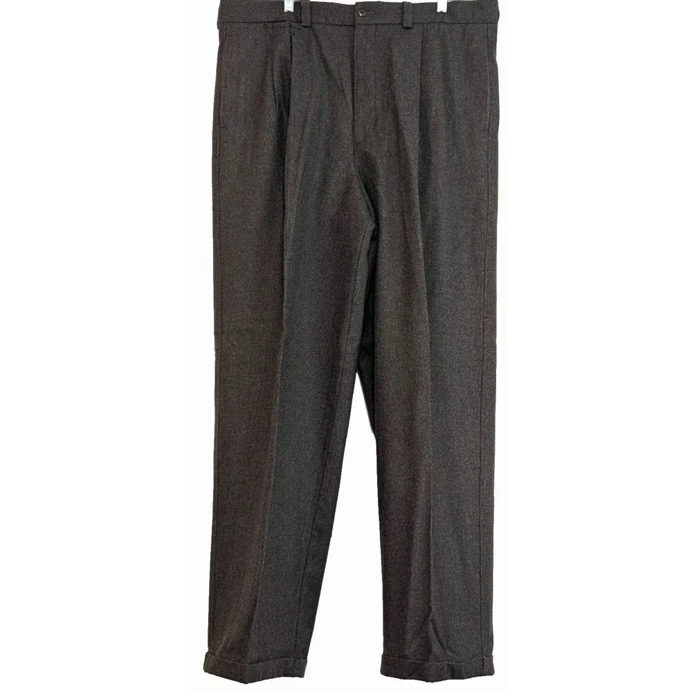 Vintage Banana Republic Men's 100% Wool Heavy Flannel Dress Pants 40 Long Cuffed